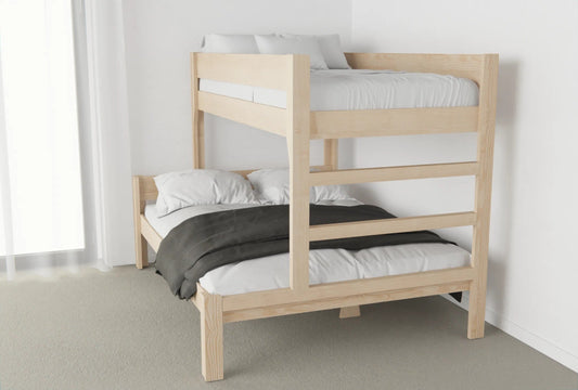 Kids’ room with NZ-made wooden Family bunk bed in calm tones – KitSmart kids furniture in Australia.