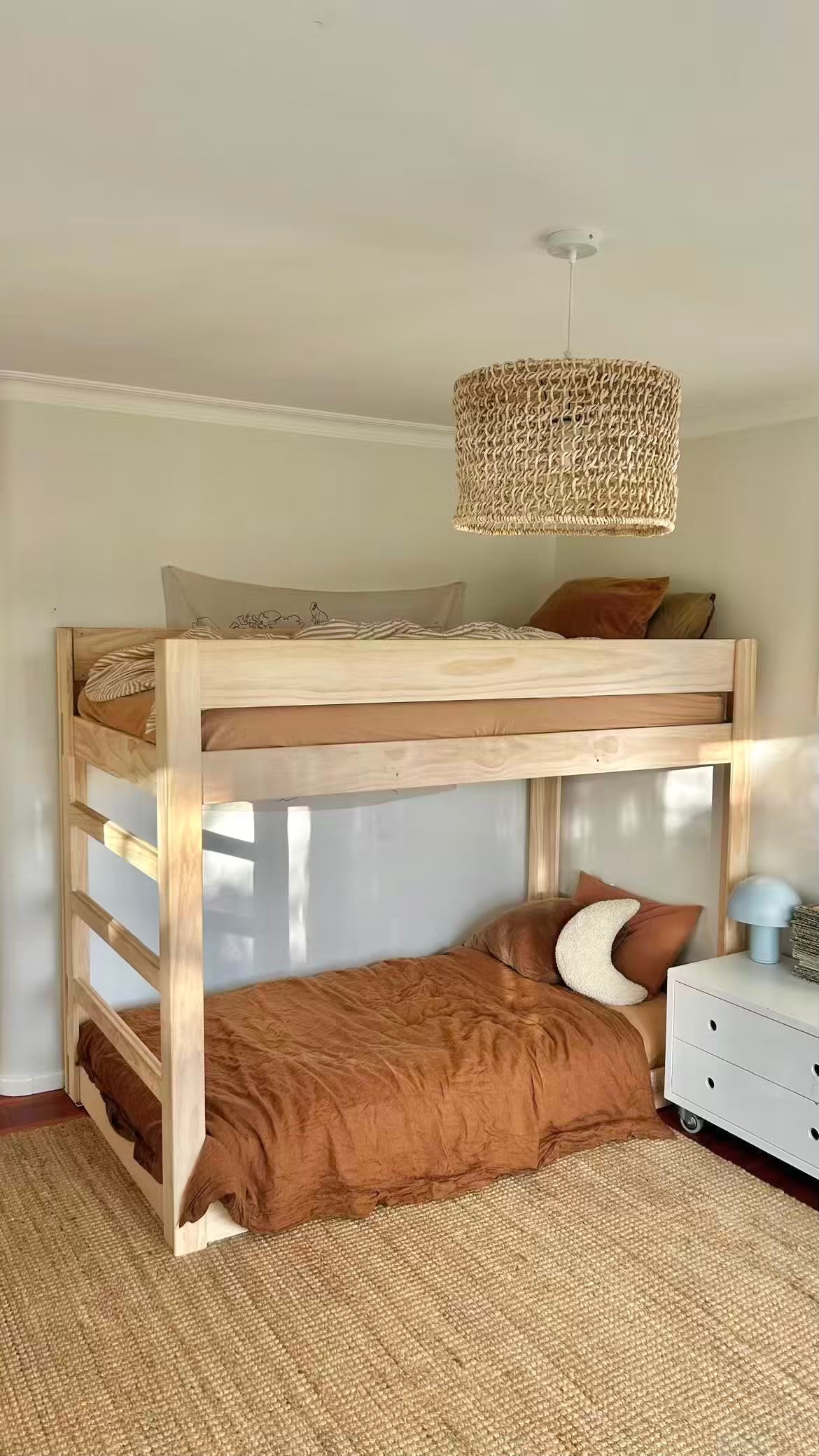 Sturdy wooden bunk beds in Australia — safe, space-saving design for shared family rooms