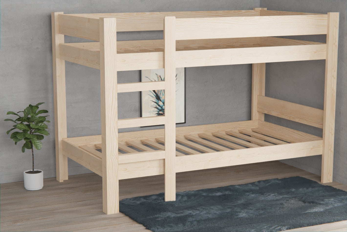 Upgrade your kid's room with our versatile bunk bed. With adjustable lower bunk height and optional drawer, it's perfect for growing needs.