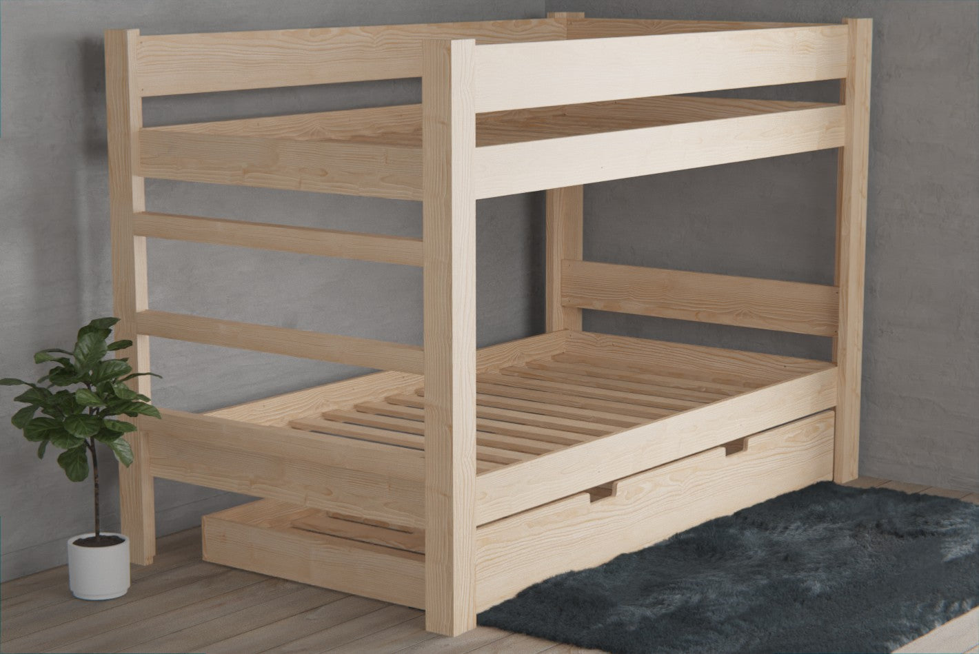 Looking for a durable and eco-friendly bunk bed? Our solid NZ Pine construction ensures sturdiness while being environmentally friendly.