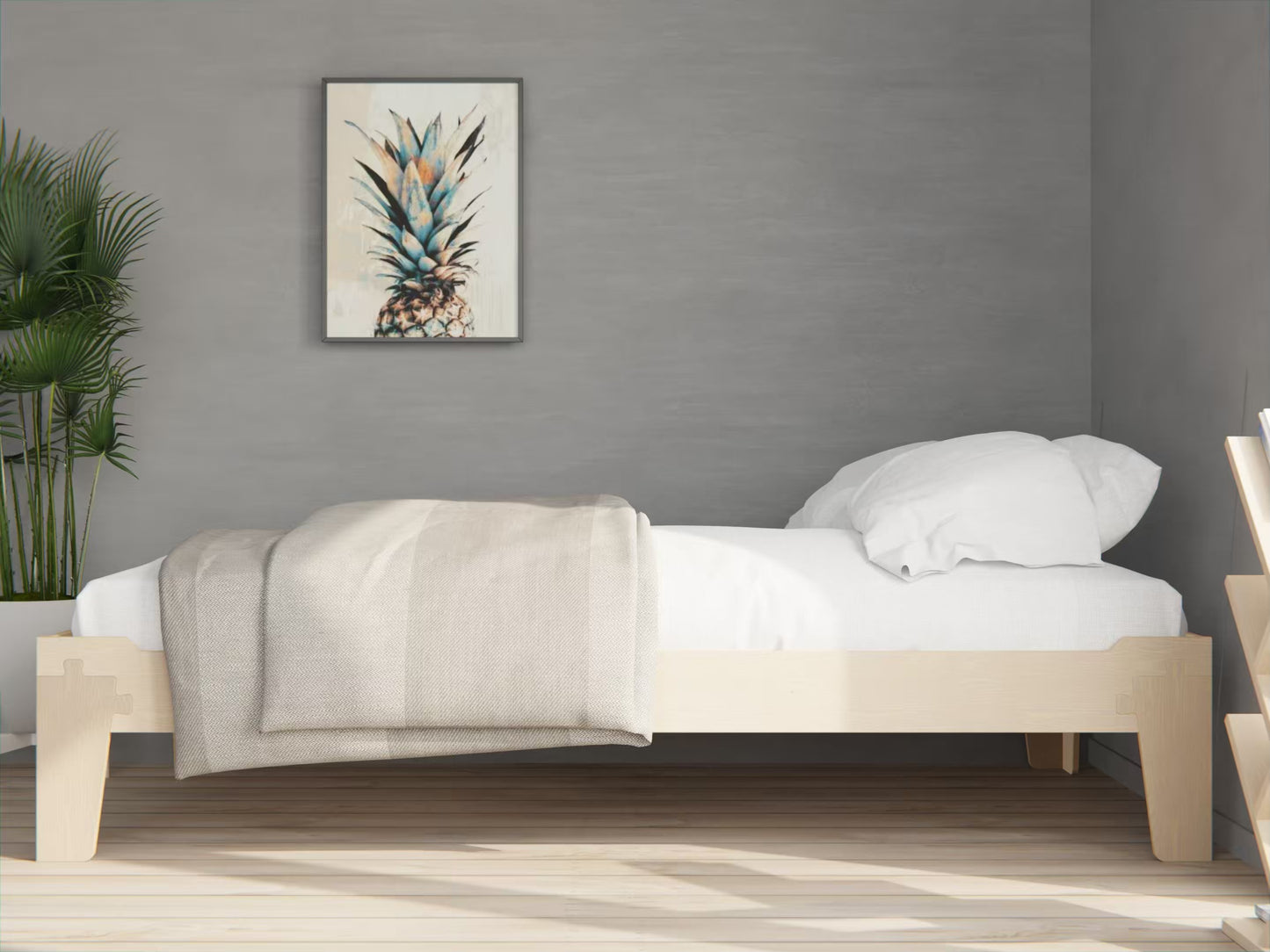 Birch ply flippable floor bed in Australia — Montessori-inspired, low for toddlers, flips to standard height