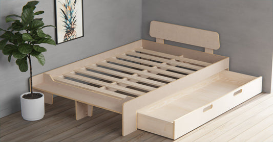 double wooden bed frame with storage au
