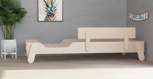 Wooden kids bed frame with guardrail Australia