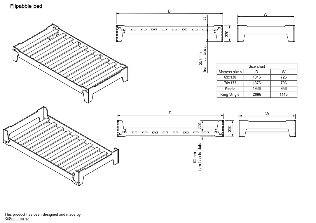 Floor flippable bed for kids AU